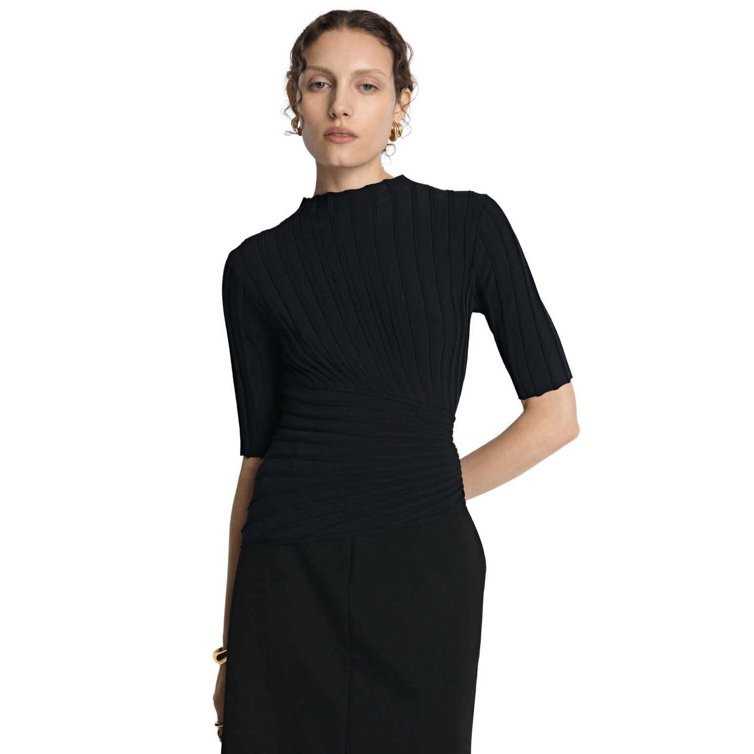 Veronika Maine Engineered Ribbed Top